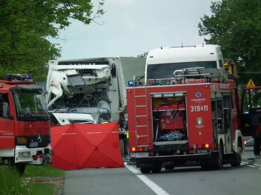 Wypadek pod Tarnowem Podgórnym. Zderzyły się ciężarówki