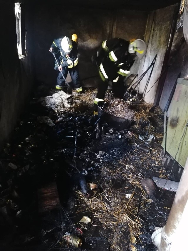 Pożar kotłowni w domu jednorodzinnym w Grucie pod Grudziądzem