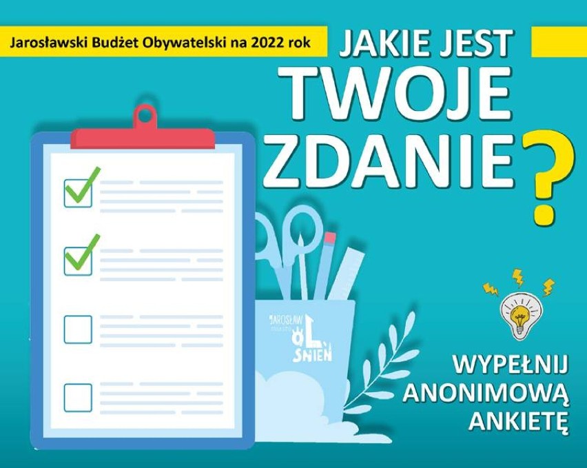 Ankieta Jarosławski Budżet Obywatelski 2022 – podziel się swoją opinią!