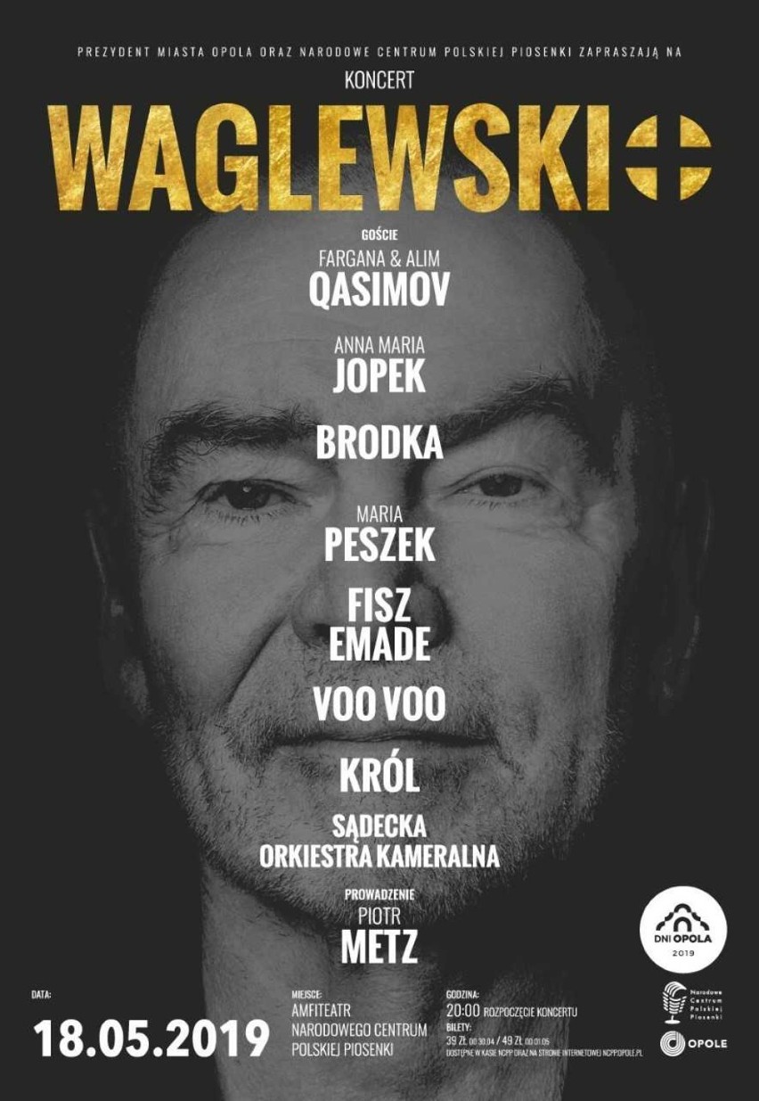 18 maja w opolskim amfiteatrze zagra Wojciech Waglewski wraz...