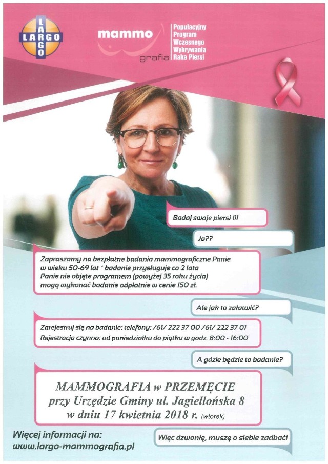 Bezpłatne badania mammograficzne w Przemęcie