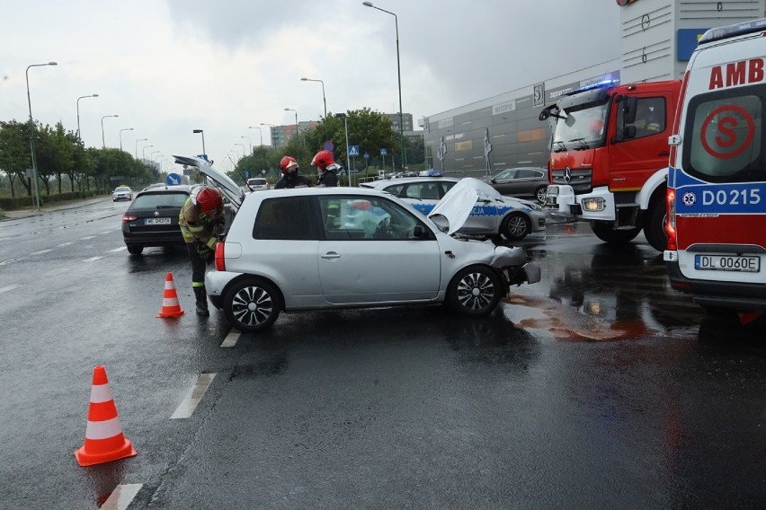 Wypadek na ulicy Piłsudskiego w Legnicy.