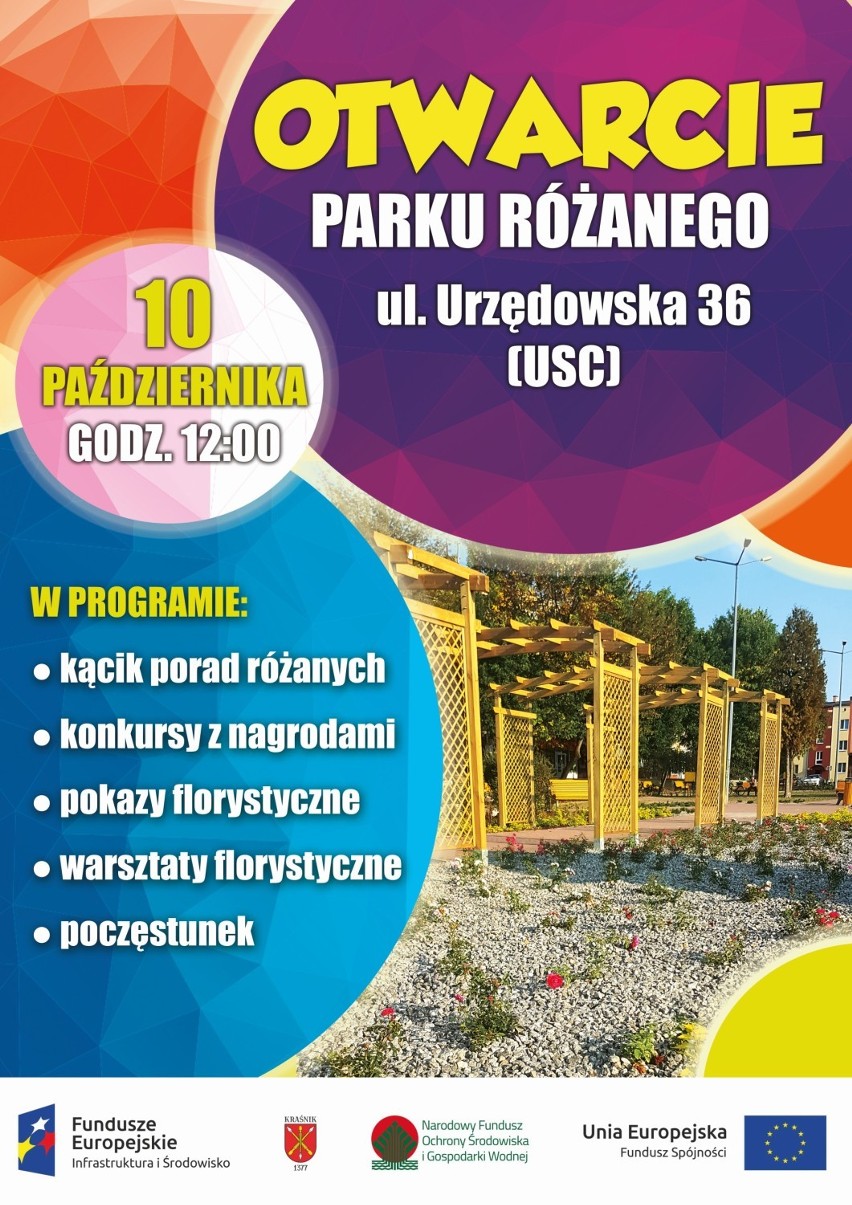 Oficjalne otwarcie "Parku Różanego" w Kraśniku. Zaplanowano pokazy florystyczne i słodki poczęstunek