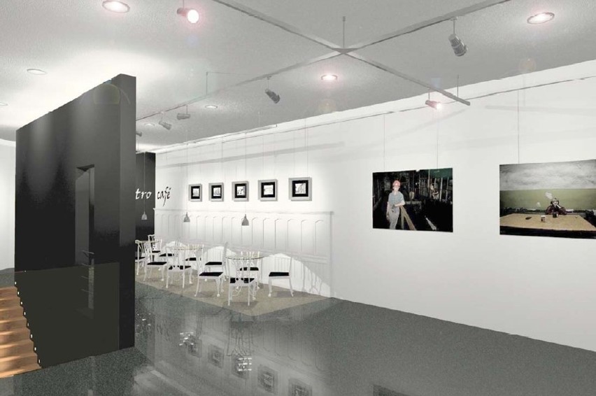 Projekt aranżacji pierwszego piętra Galerii Cafe Silesia