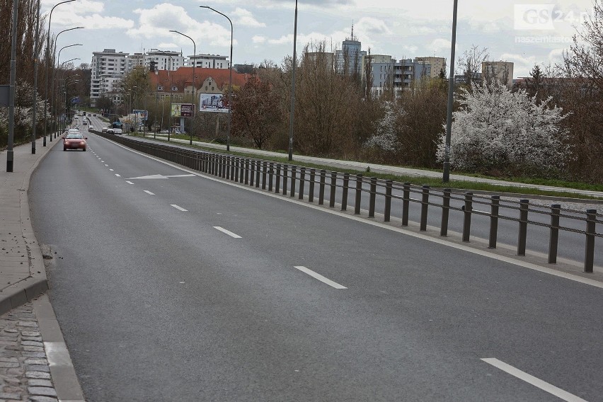 Koronawirus w Szczecinie. Mniejszy ruch pojazdów na ulicach miasta 
