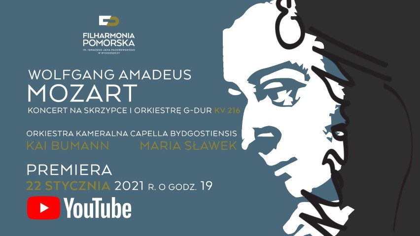 Filharmonia Pomorska na YouTube z koncertem na urodziny Mozarta. Premiera w piątek, 22 stycznia 2021