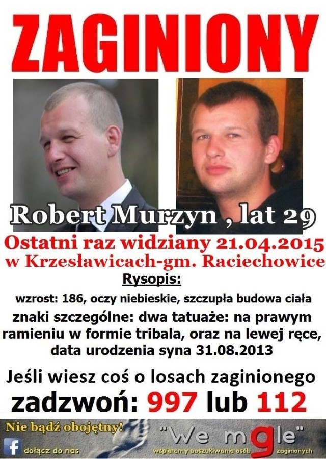 plakat z rysopisem zaginionego