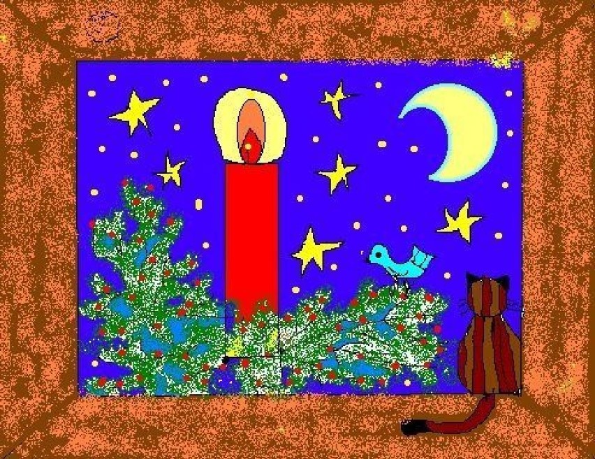 Świeczka świąteczna; autor: Ewa Łazowska