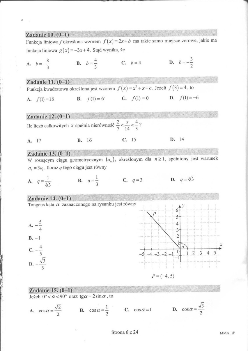 MATURA 2015 MATEMATYKA rozszerzona. Arkusze i odpowiedzi z egzaminu