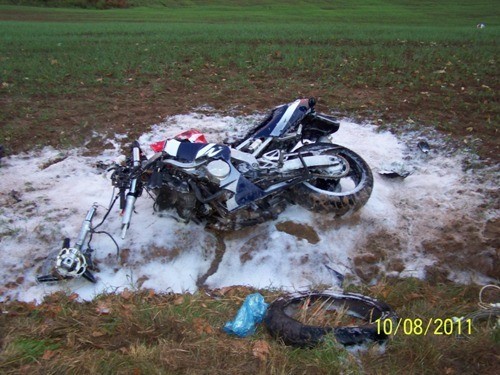 Tragiczny wypadek w Wydartowie. Kolejna śmierć motocyklisty [ZDJĘCIA]