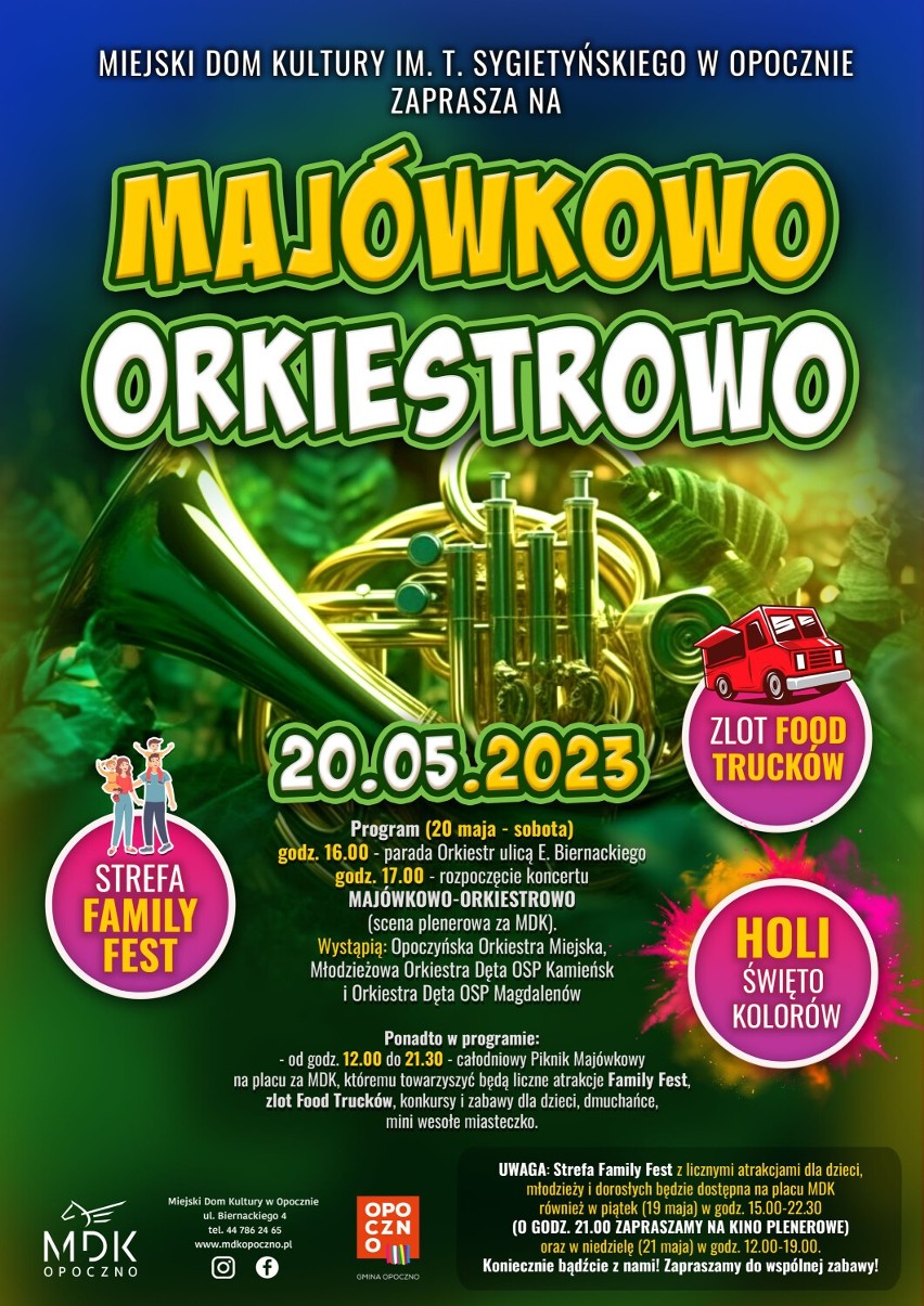 Majówkowo - Orkiestrowo w MDK Opoczno w sobotę, 20 maja 2023
