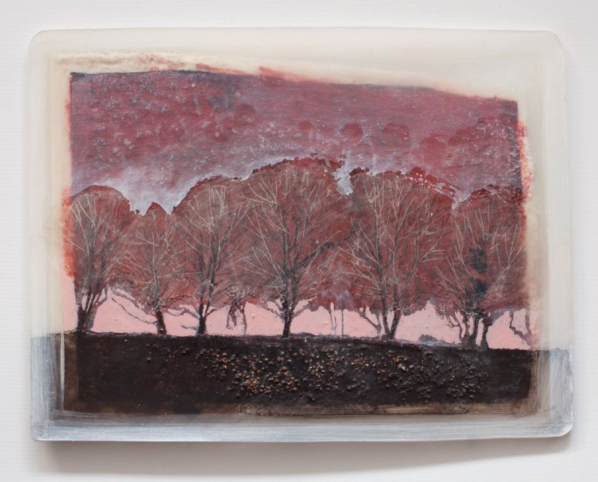 Drzewa o świcie - obraz Lydii Bauman.