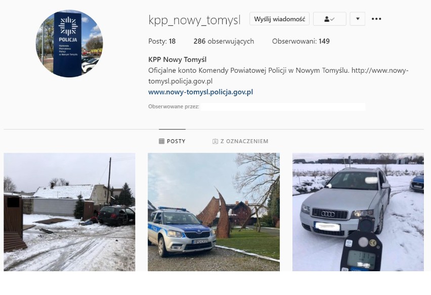 KPP w Nowym Tomyślu na Instagramie! Zobaczcie nowe konto nowotomyskiej policji