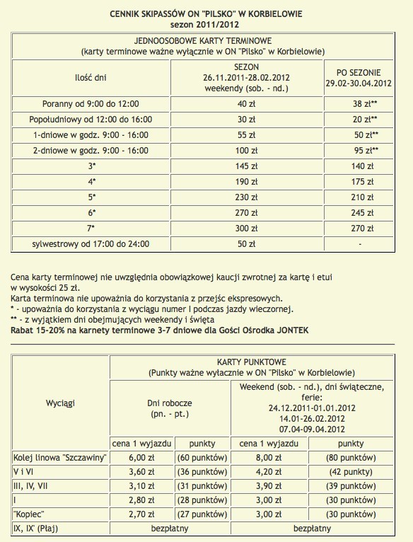 KORBIELÓW stoki, wyciągi narciarskie: PILSKO [Warunki, cennik, kamera]