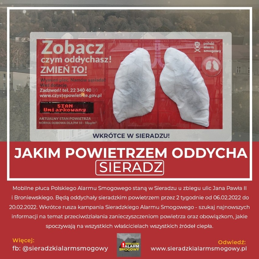 Mocny cios w smog zapowiadają społecznicy z Sieradzkiego Alarmu Smogowego. Lada dzień staną w Sieradzu mobilne płuca ZDJĘCIA