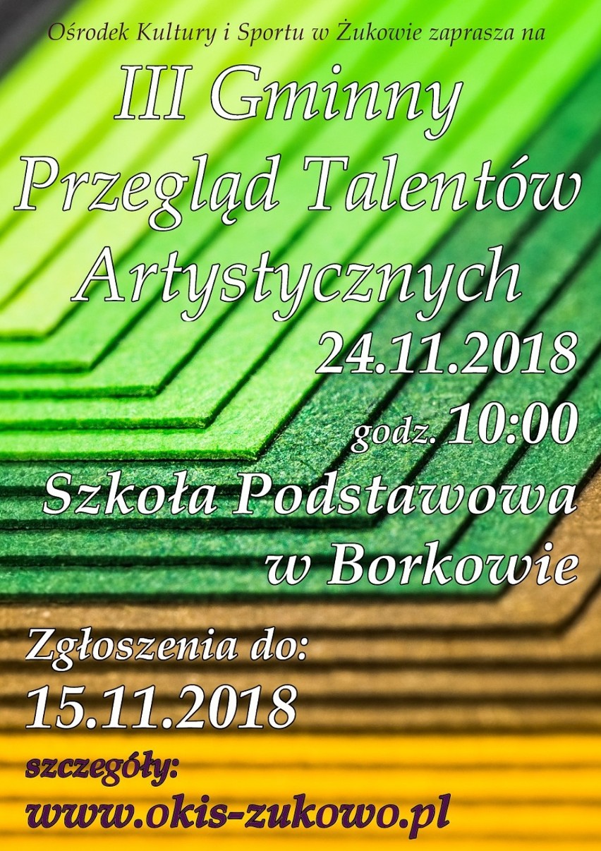 Gminny Przegląd Talentów Artystycznych 2018 w Borkowie - do 15 listopada  trwają zapisy