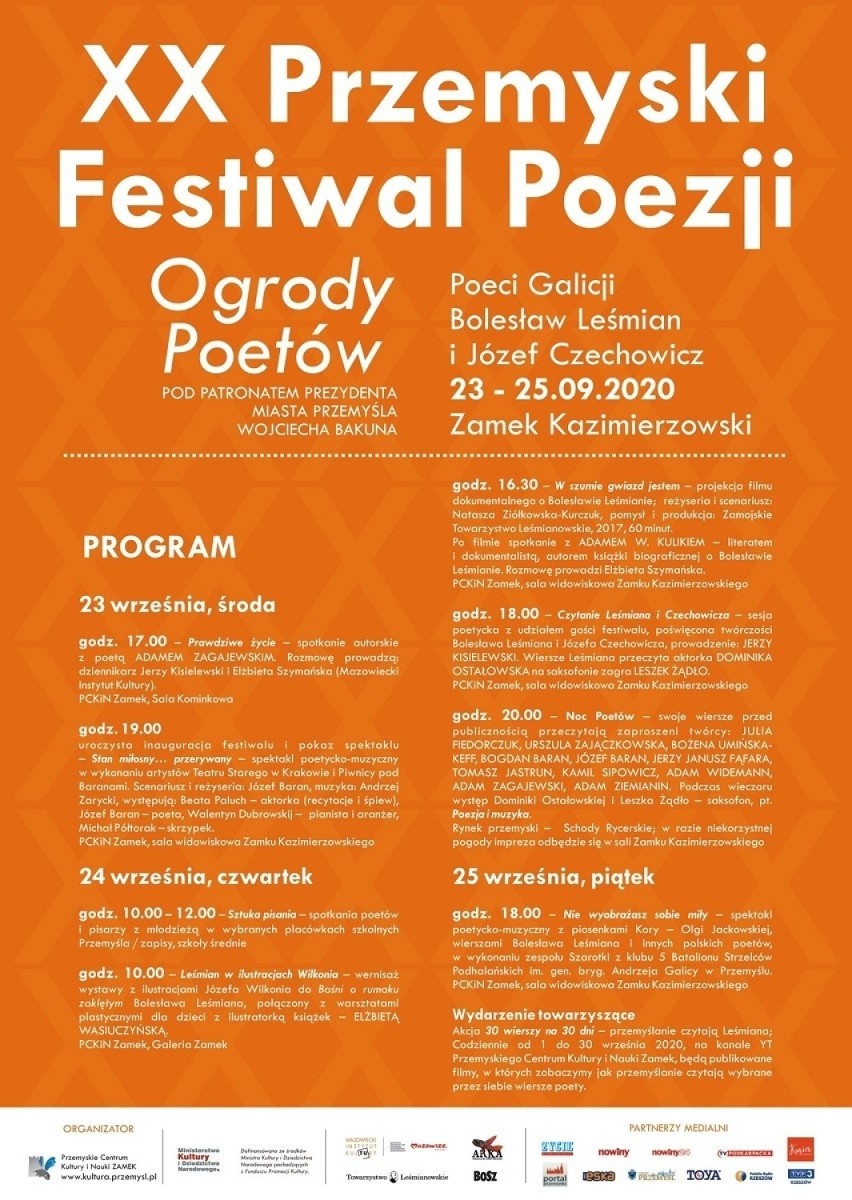 Od 23 września 20. Przemyski Festiwal Poezji "Ogrody Poetów" [PROGRAM]