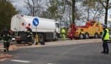 Wypadek na obwodnicy Olecka: zderzenie dwóch ciężarówek [zdjęcia]