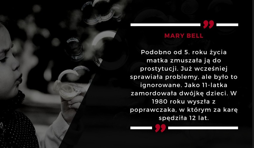 Brytyjka Mary Bell jeszcze przed ukończeniem 10. roku życia...