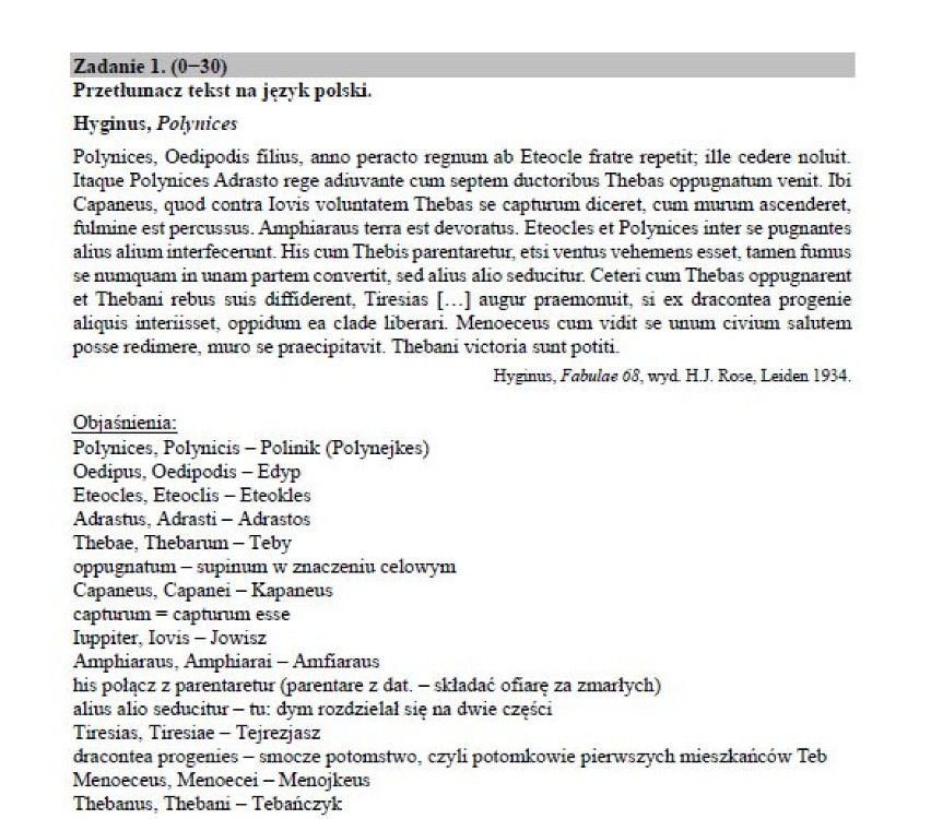 Matura 2019. Język łaciński i kultura antyczna poziom rozszerzony - arkusz CKE. Matura z łaciny i kultury antycznej 7.05.2019 