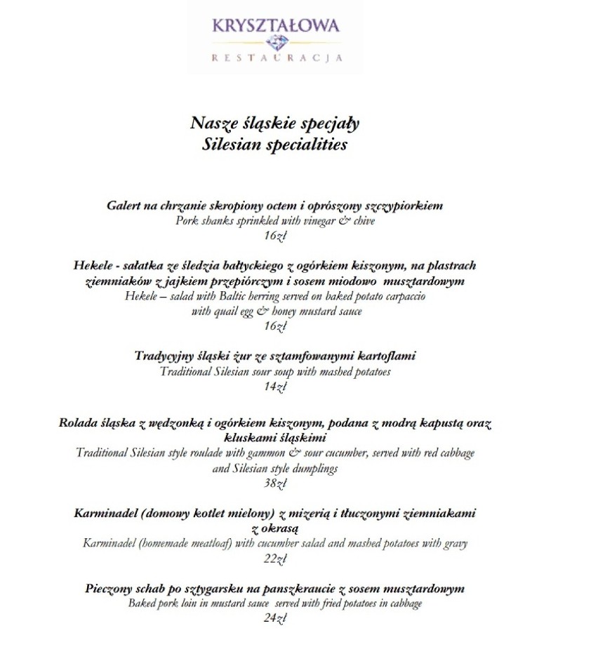 Restauracja Kryształowa w Katowicach ma nowe menu. Maria Ożga zamiast Gessler
