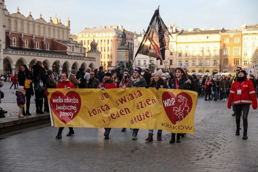 WOŚP 2020 Kraków. Wielki Pochód Świątecznej Pomocy. Zobacz ZDJĘCIA