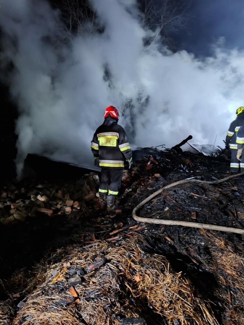 Strażacy przez całą noc walczyli z potężnym pożarem w powiecie tarnowskim. W Ołpinach spłonął budynek gospodarczy, zagrożony był też dom 