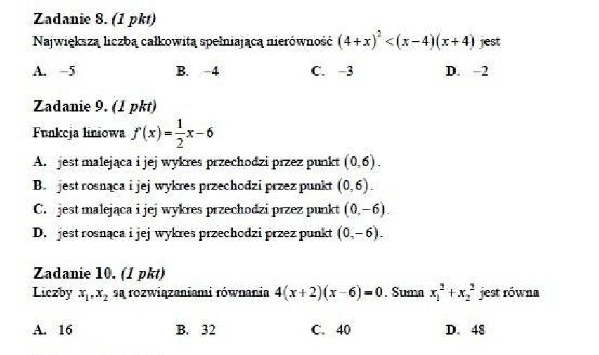 7 marca 2012 uczniowie napisali maturę próbną z matematyki z...