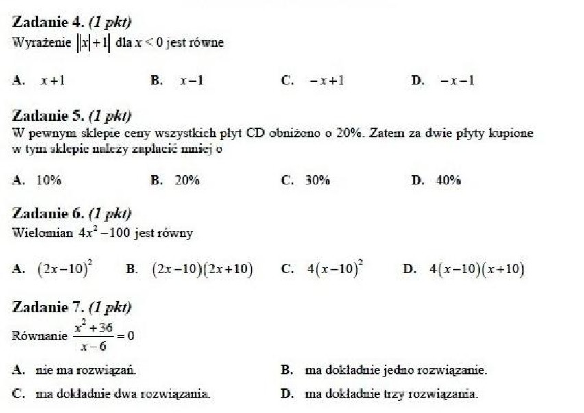 7 marca 2012 uczniowie napisali maturę próbną z matematyki z...