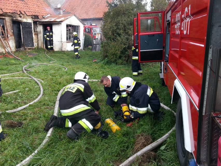 Gm. Nowy Dwór Gdański. Pożar w miejscowości Marynowy