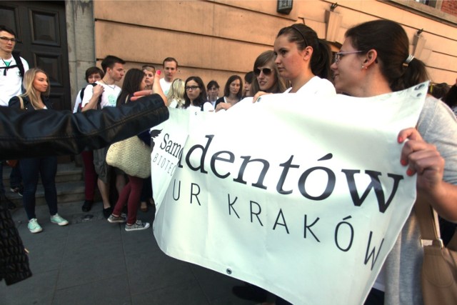 16.06.2014 Kraków. Protest studentów biotechnologii