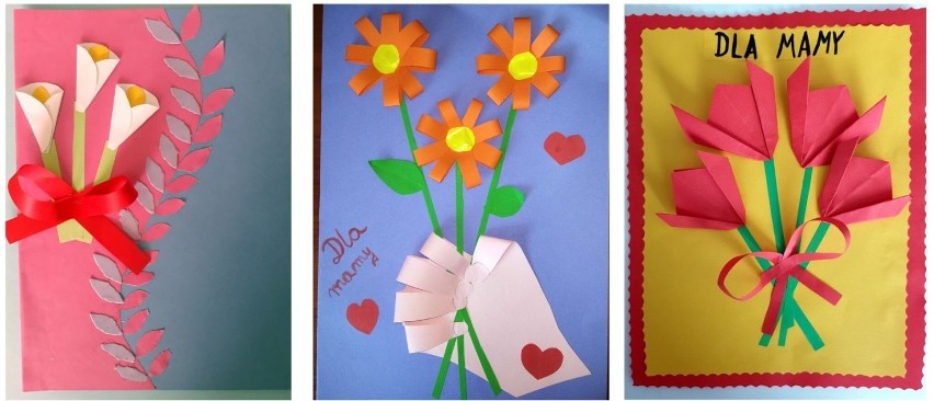 Dzieci ze szkoły w Bonikowie przygotowały prace plastyczne na Dzień Matki