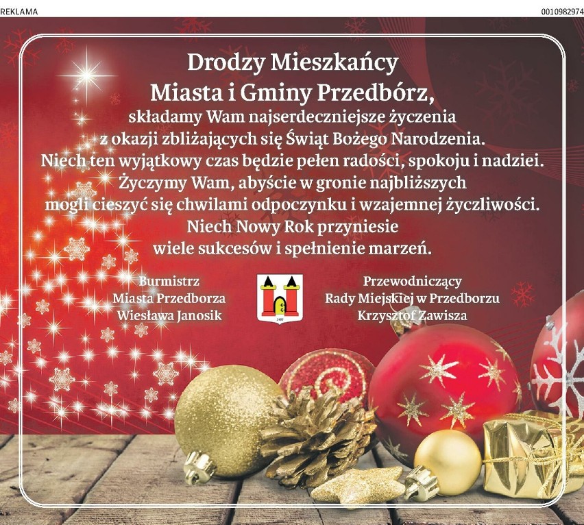Boże Narodzenie 2023. Życzenia świąteczne dla mieszkańców Radomska i powiatu radomszczańskiego