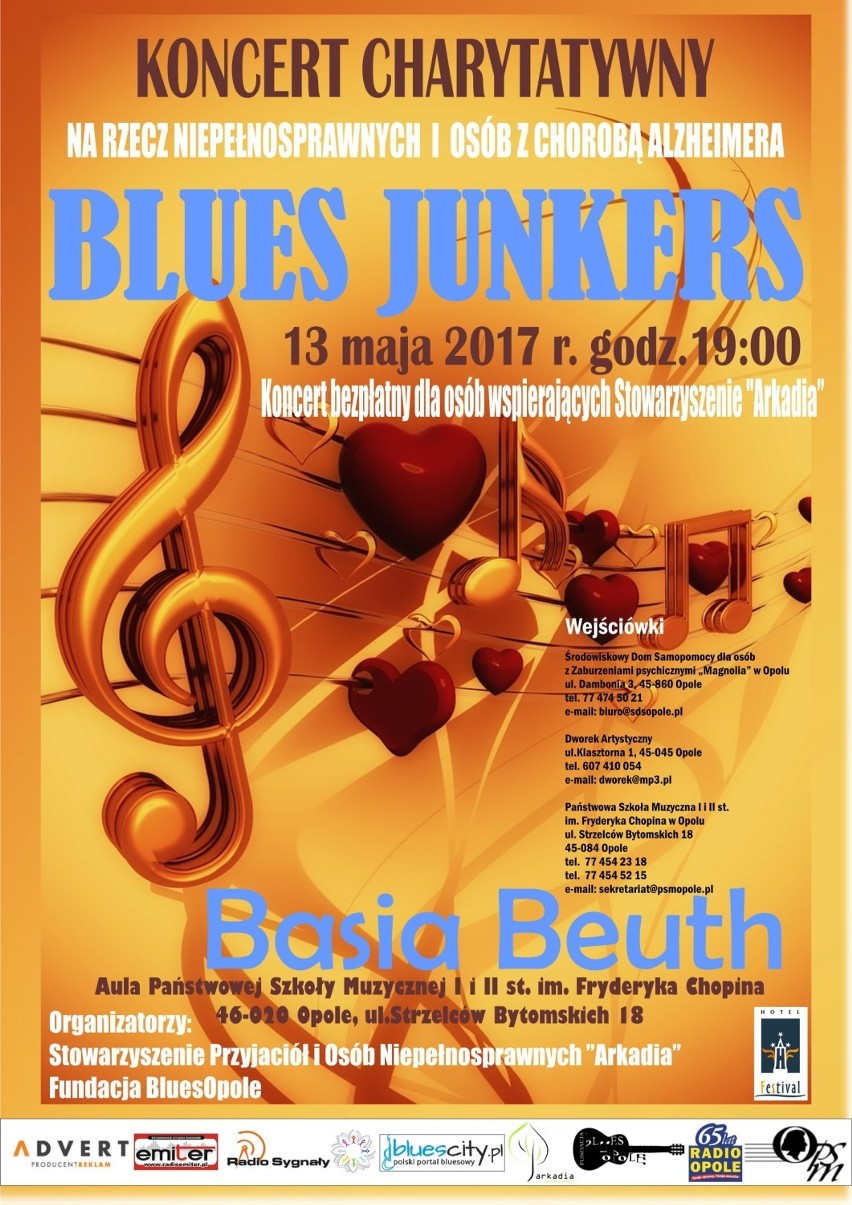 Koncert charytatywny: Blues Junkers oraz Basia Beuth z zespołem