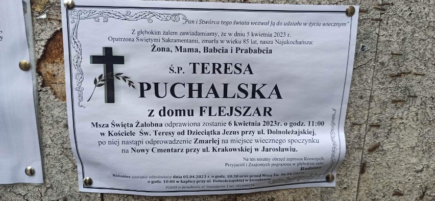 Mieszkańcy Jarosławia, którzy zmarli w ostatnich dniach. Zobacz ich klepsydry [KLEPSYDRY, 1.04.2023 - 18.04.2023]