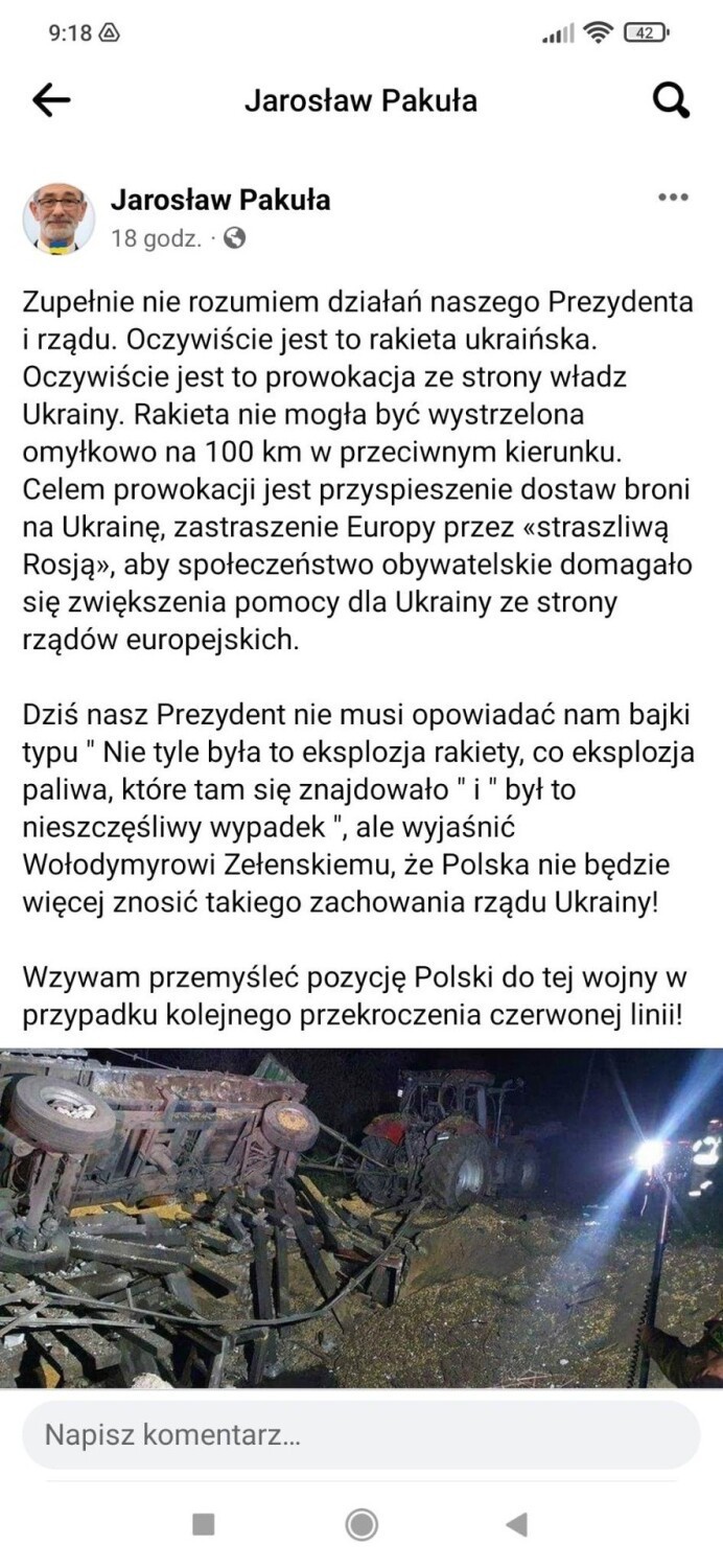 Kontrowersyjny wpis na koncie przewodniczącego rady miasta? Pakuła dementuje: to nie moje konto!