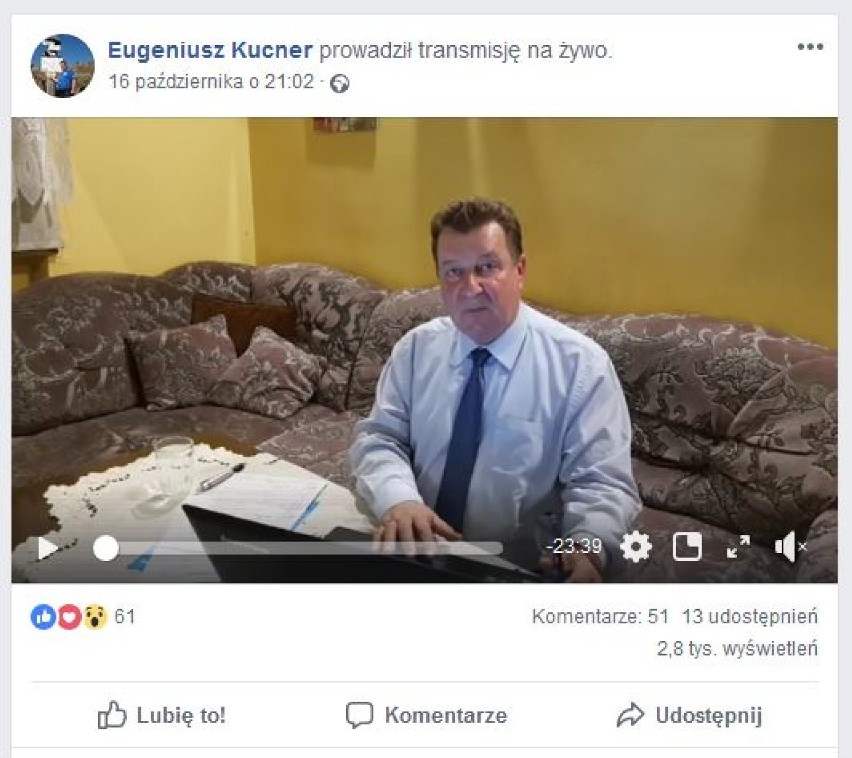 Eugeniusz Kucner, który o funkcję burmistrza Szamocina...