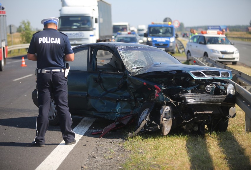 Wypadek w Gąskach na krajowej jedynce
