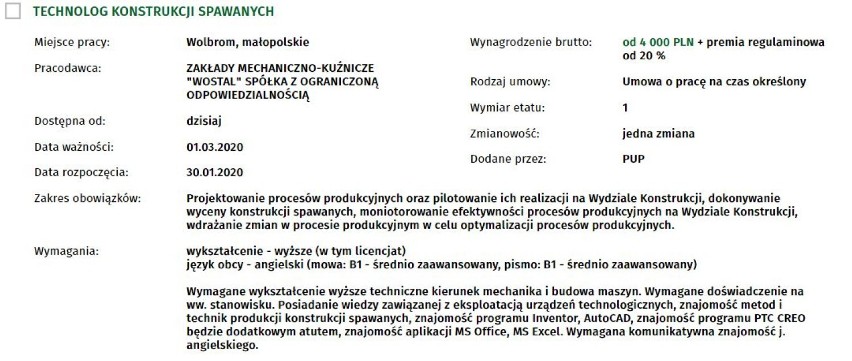 TOP 10 najlepszych aktualnych ofert pracy w powiecie olkuskim. Zobacz, ile płacą teraz pracodawcy