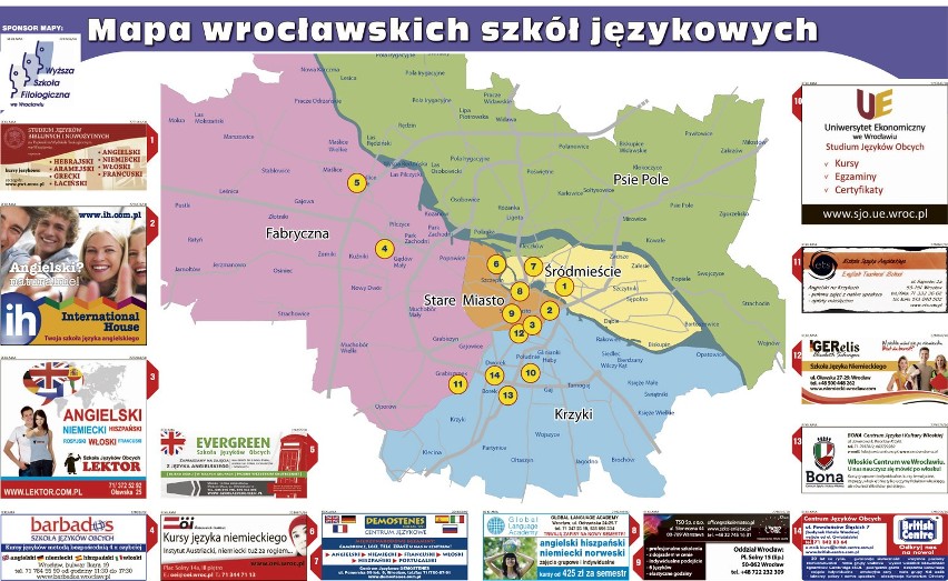 Mapa Wrocławskich Szkół Językowych - Urok Dalekiego Wschodu