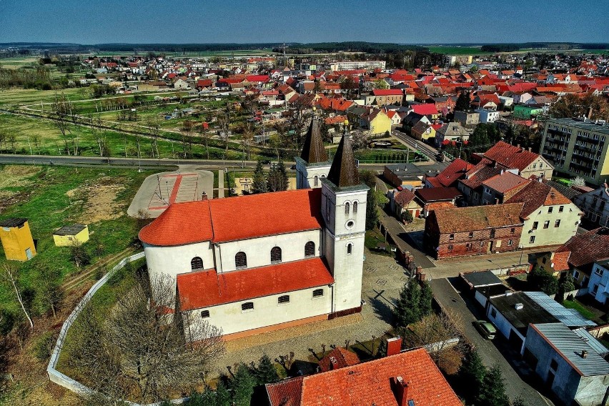 Babimostem – miasto Regionu Kozła w Lubuskiem - z lotu ptaka