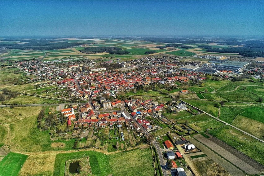 Babimostem – miasto Regionu Kozła w Lubuskiem - z lotu ptaka