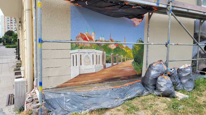 Postępy w pracach nad nowym muralem w Pile coraz większe. Prezydent zdradza jak ma wyglądać