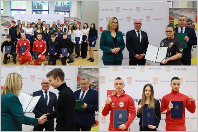 Tak było na wręczeniu stypendiów dla młodych sportowców w Urzędzie Miasta we Włocławku, 1 marca 2023 roku.