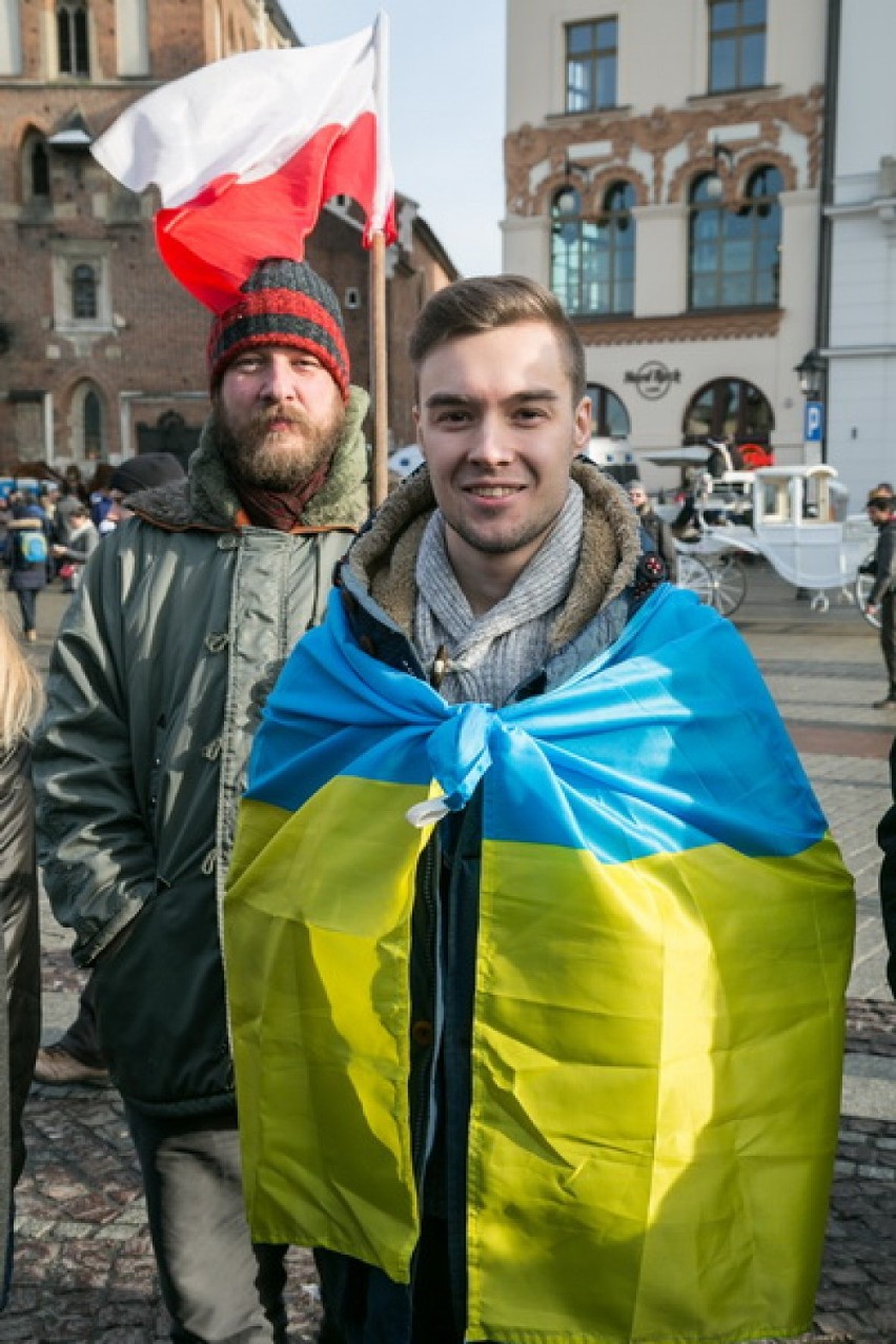 Kraków. Protest przeciwko rosyjskiej agresji [ZDJĘCIA, WIDEO]