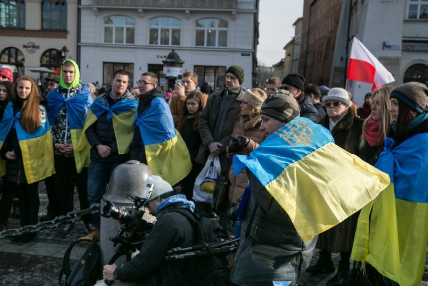 Kraków. Protest przeciwko rosyjskiej agresji [ZDJĘCIA, WIDEO]