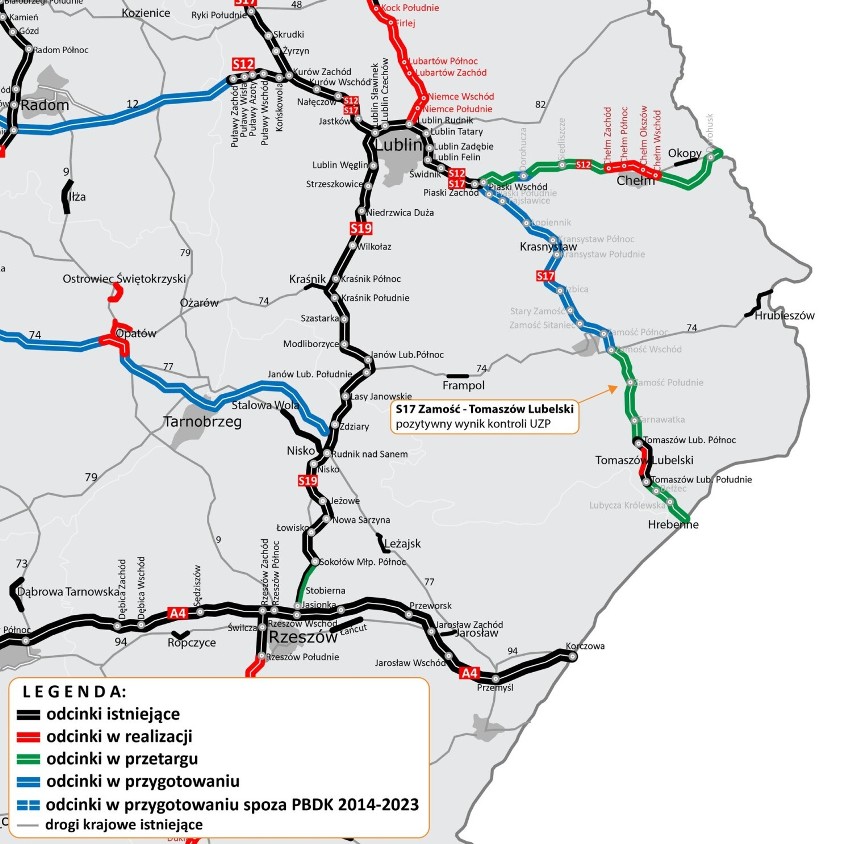 S17 wydłuża się w stronę granicy. Kto wybuduje odcinek od Zamościa do Tomaszowa Lubelskiego?