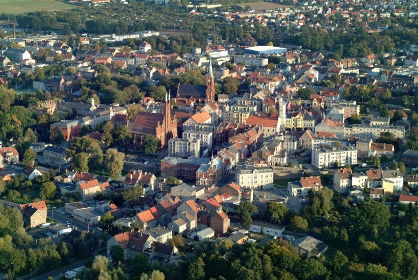 Panorama miasta z lotu balonem