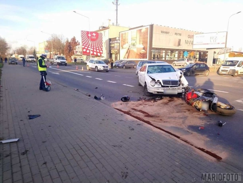 Wypadek na skrzyżowaniu ul. Budowlanych z Kępską w Opolu.
