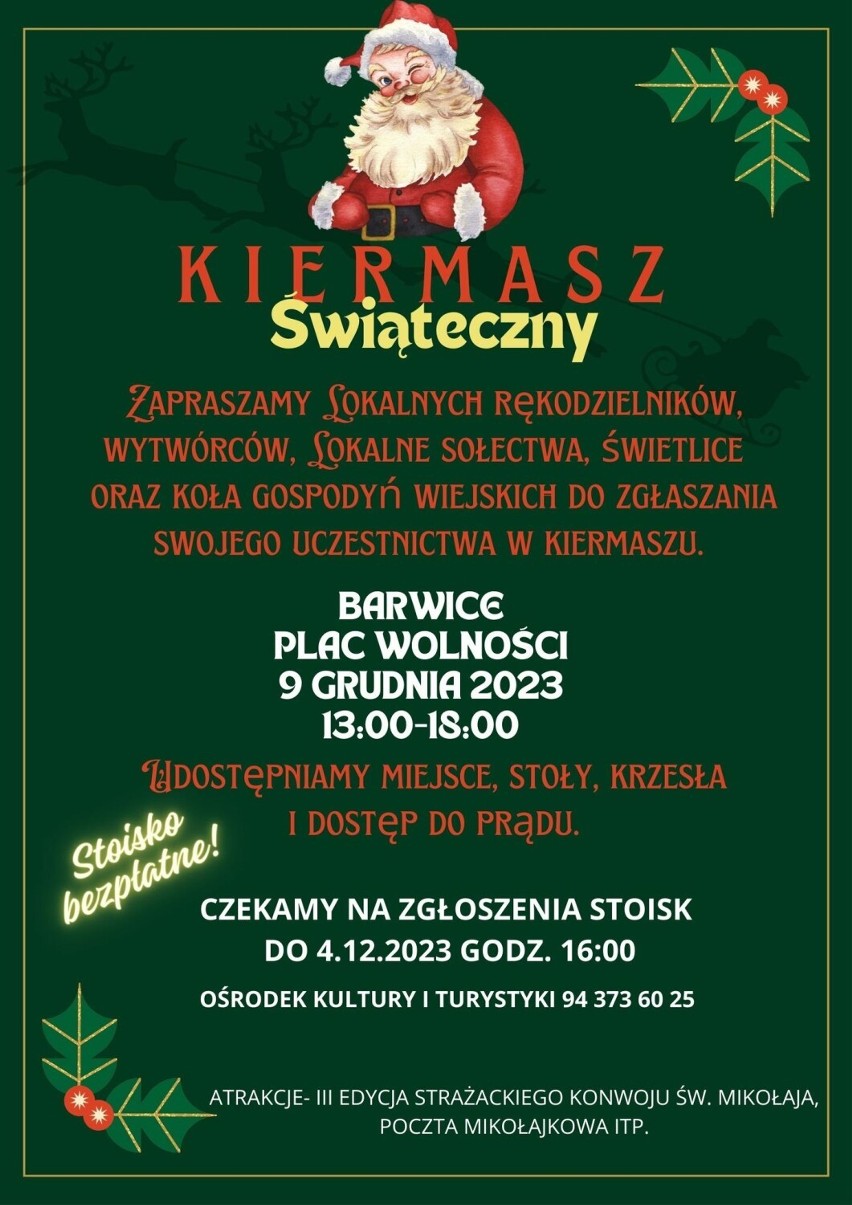 Plakat imprezy w Barwicach